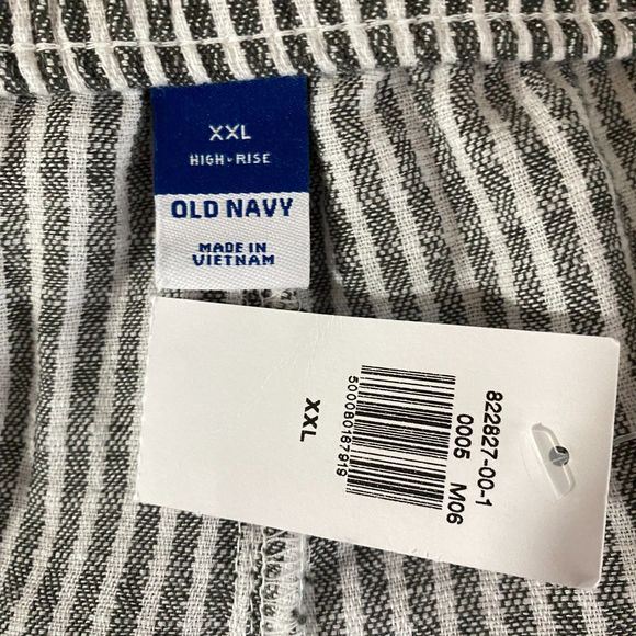 New Old Navy High-Waisted Railroad-Stripe Linen-Blend Shorts Women's Size XXL - Picture 3 of 8
